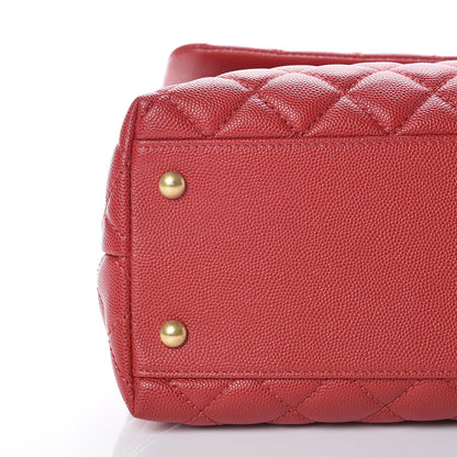 Chanel Caviar Quilted Medium Coco Handle Flap Red 6 of 11