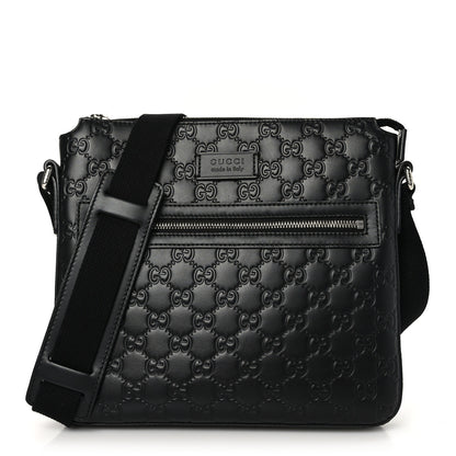 Gucci Guccissima Signature Small Messenger Bag Black 1 of 10