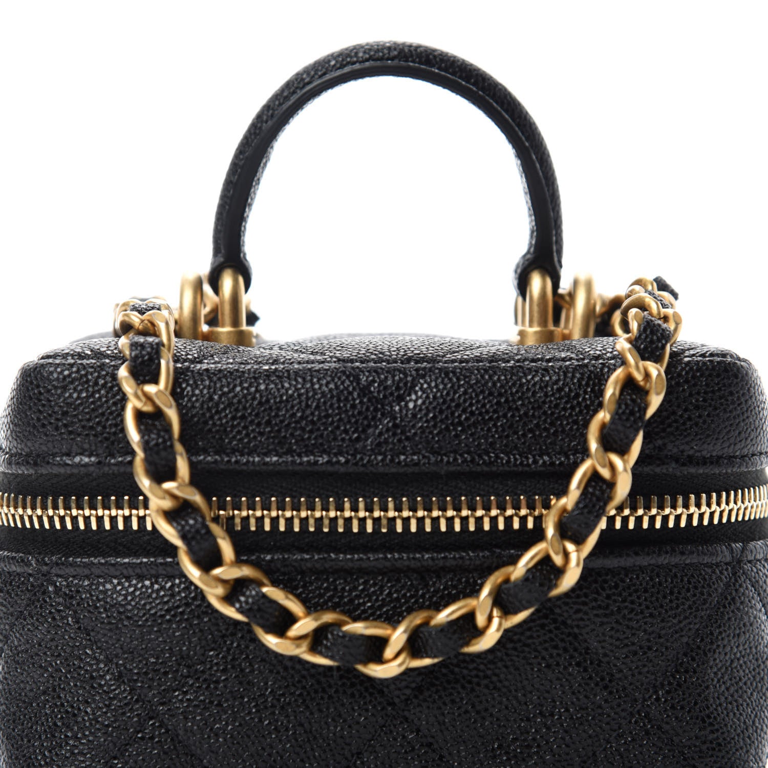 Chanel Caviar Quilted Mini Top Handle Vanity With Chain Black 10 of 11
