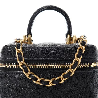 Chanel Caviar Quilted Mini Top Handle Vanity With Chain Black 10 of 11
