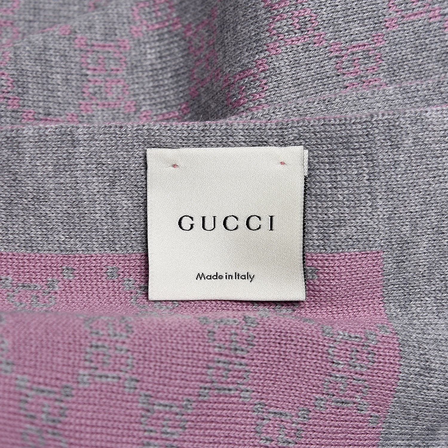 Gucci Wool Tricot GG Monogram Polina Scarf Roseate Light Grey 5 of 5