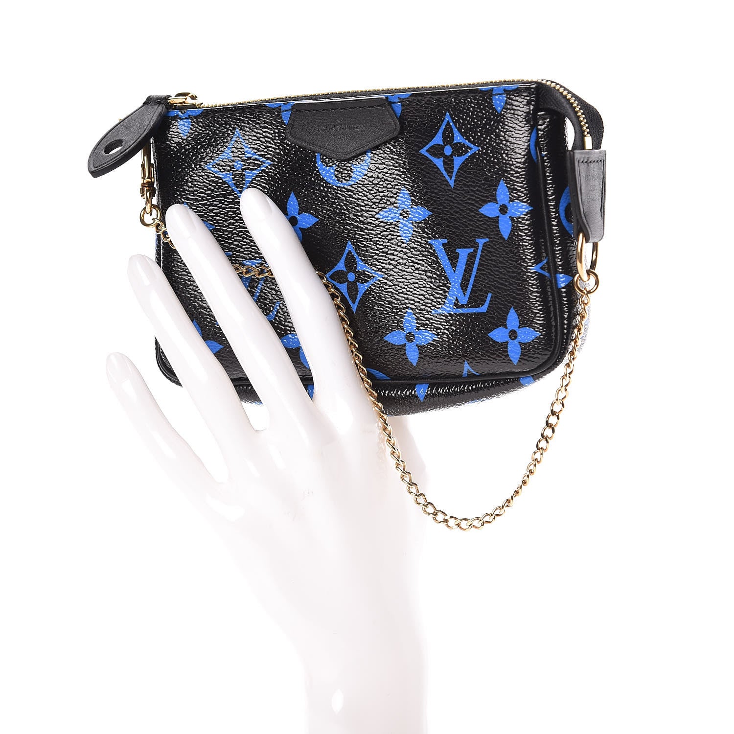 Louis Vuitton Colored Monogram Mini Pochette Accessories Blue Black 2 of 6