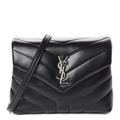 Saint Laurent Calfskin Y Quilted Monogram Toy Loulou Crossbody Bag Black 1 of 11