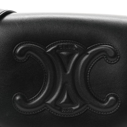 Celine Smooth Calfskin Cuir Triomphe Folco Crossbody Bag Black 7 of 9