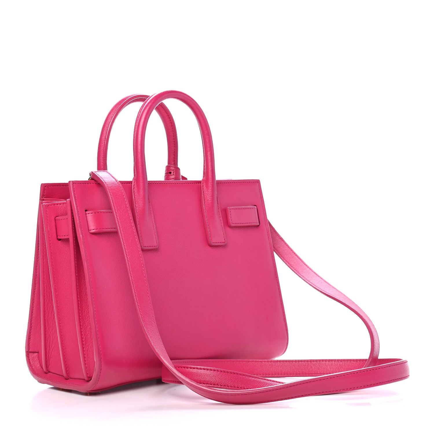 Saint Laurent Calfskin Nano Sac De Jour Lipstick Fuchsia 3 of 9
