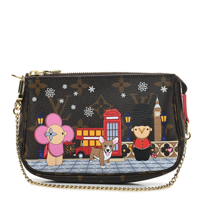 Louis Vuitton Monogram 2021 Christmas Animation London Mini Pochette Accessories Red 1 of 7