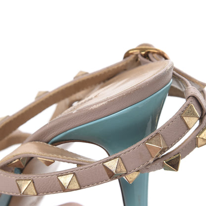 Valentino Garavani Patent Rockstud Ankle Strap Pumps 40 Blue Poudre 16 of 16