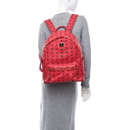 MCM Visetos Medium Sprinkle Stud Stark Backpack Red 3 of 11