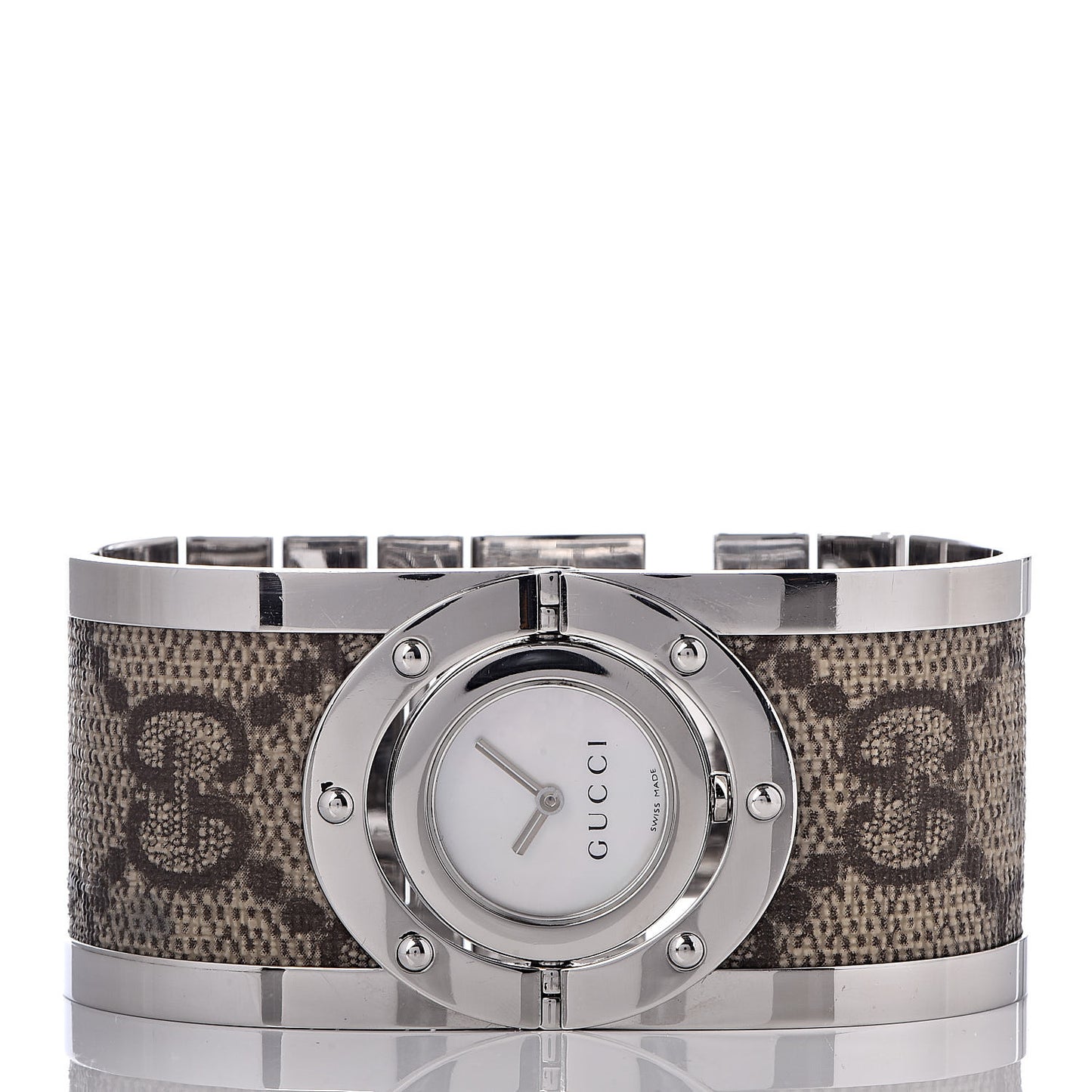 Stainless Steel Canvas Mother of Pearl 33mm Twirl Monogram Quartz Watch
