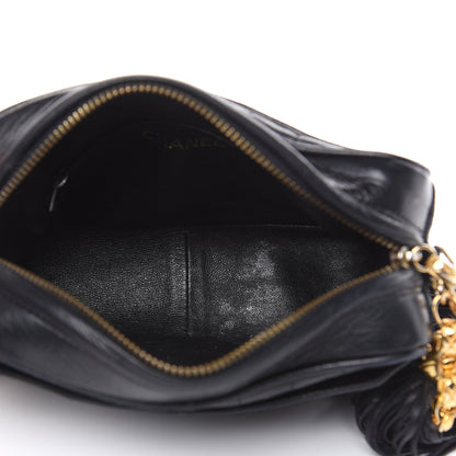 Chanel Lambskin Vertical Quilted Tassel Camera Case Black 5 of 18
