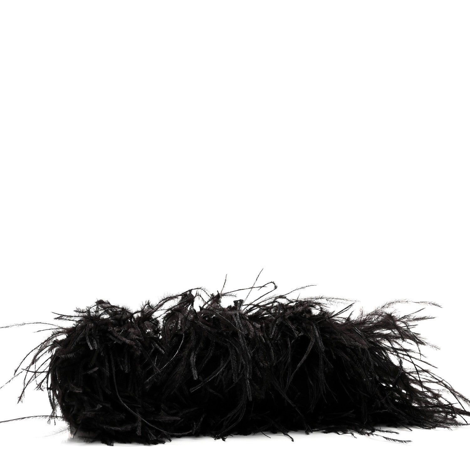 Jimmy Choo Satin Feather Crystal Embellished Celeste Clutch Black 4 of 9