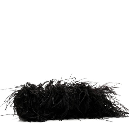 Jimmy Choo Satin Feather Crystal Embellished Celeste Clutch Black 4 of 9