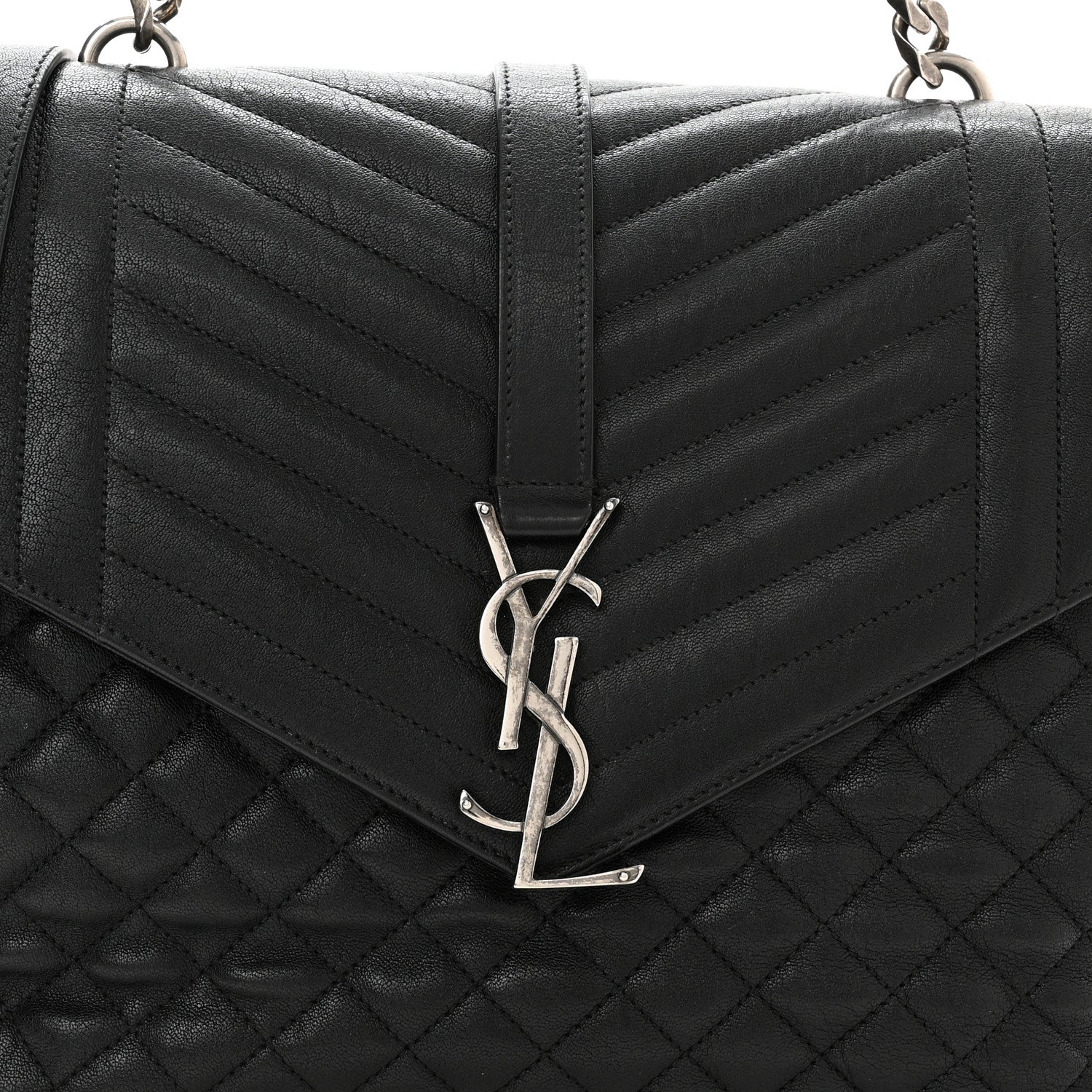 Saint Laurent Sheepskin Tri-quilt Monogram Large College Satchel Black 10 of 13