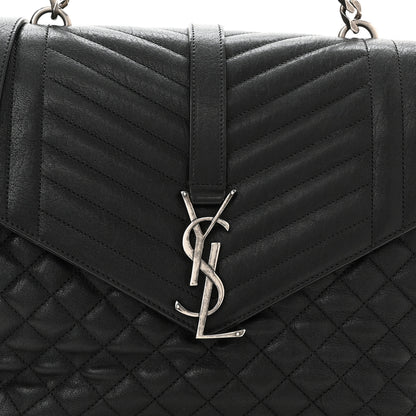 Saint Laurent Sheepskin Tri-quilt Monogram Large College Satchel Black 10 of 13