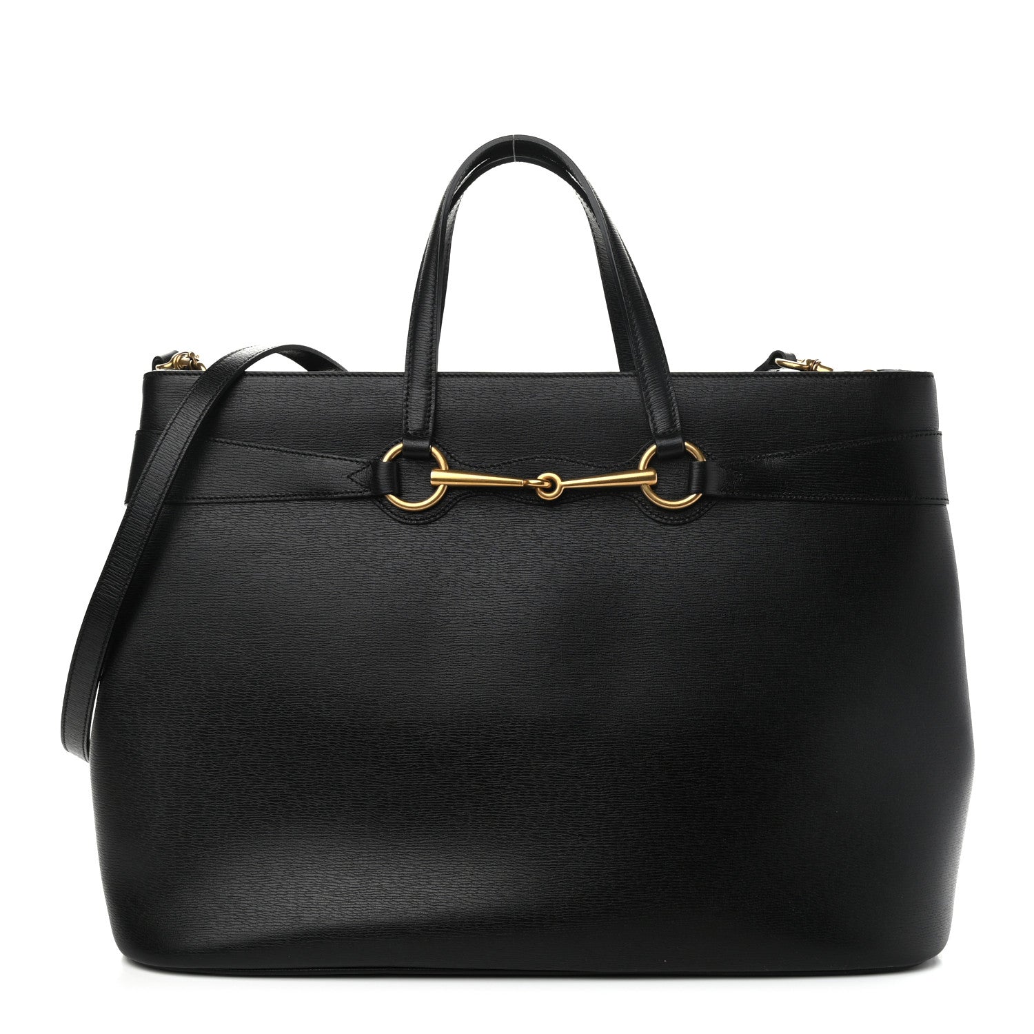 Gucci Textured Calfskin Large Bright Bit Tote Black 1 of 12
