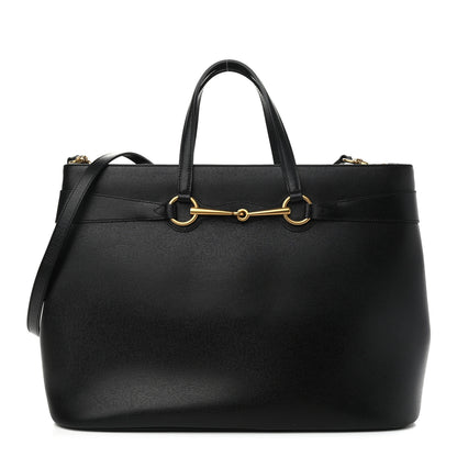 Gucci Textured Calfskin Large Bright Bit Tote Black 1 of 12