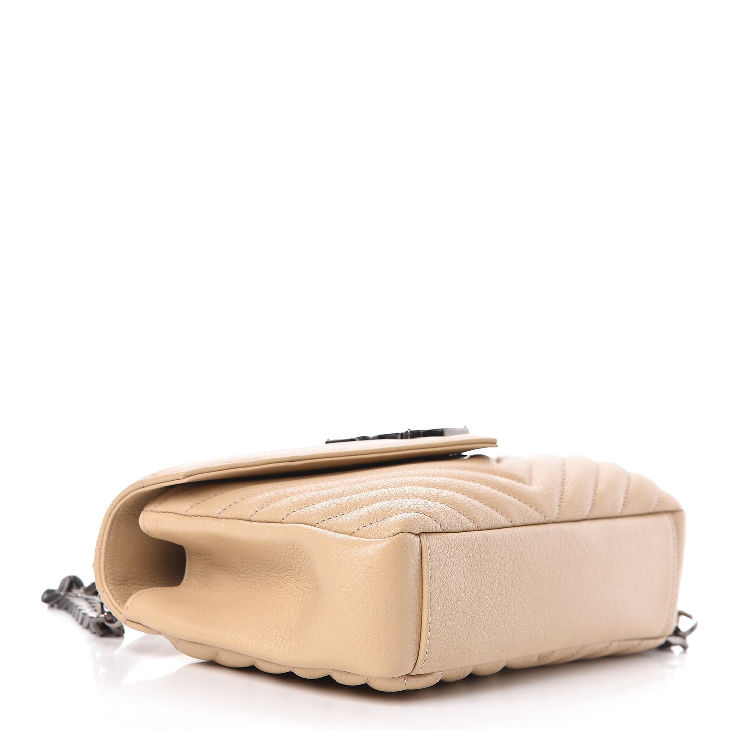 Sheepskin Matelasse Medium College Monogram Bag Beige