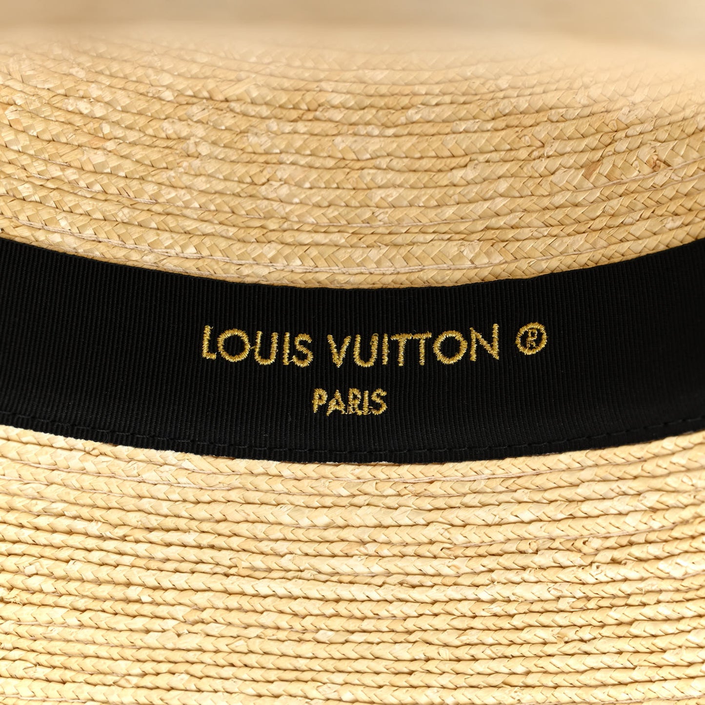 LV Straw Bucket Hat M Natural