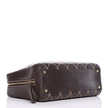Chanel Calfskin Wild Stitch Top Handle Bag Brown 5 of 19