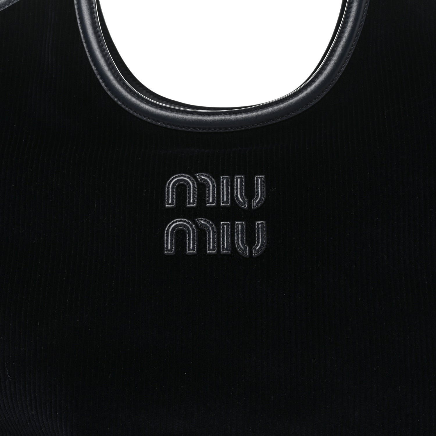 Miu Miu Corduroy Calfskin Large Ivy Tote Bag Navy 13 of 17