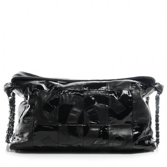 Patent Patchwork Brooklyn Hobo Black