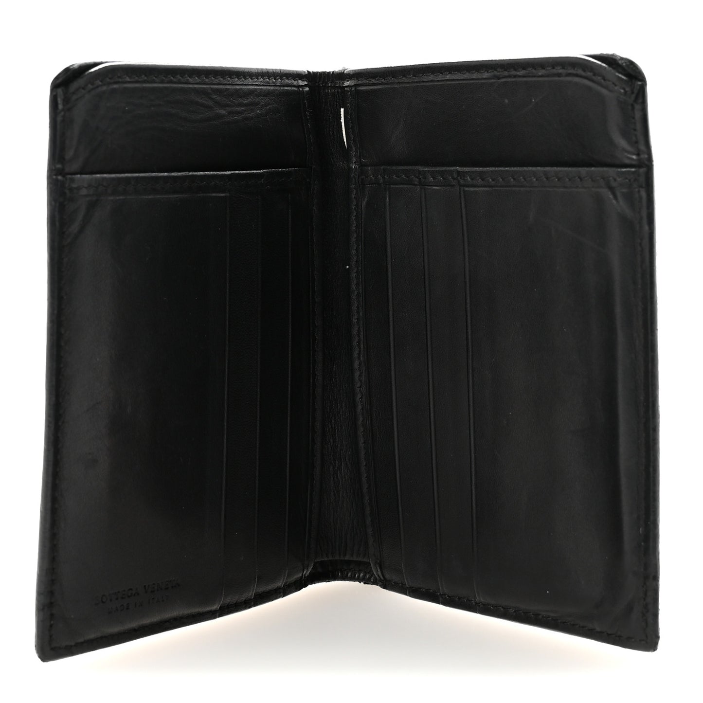 Intrecciato Wallet With Chain Black