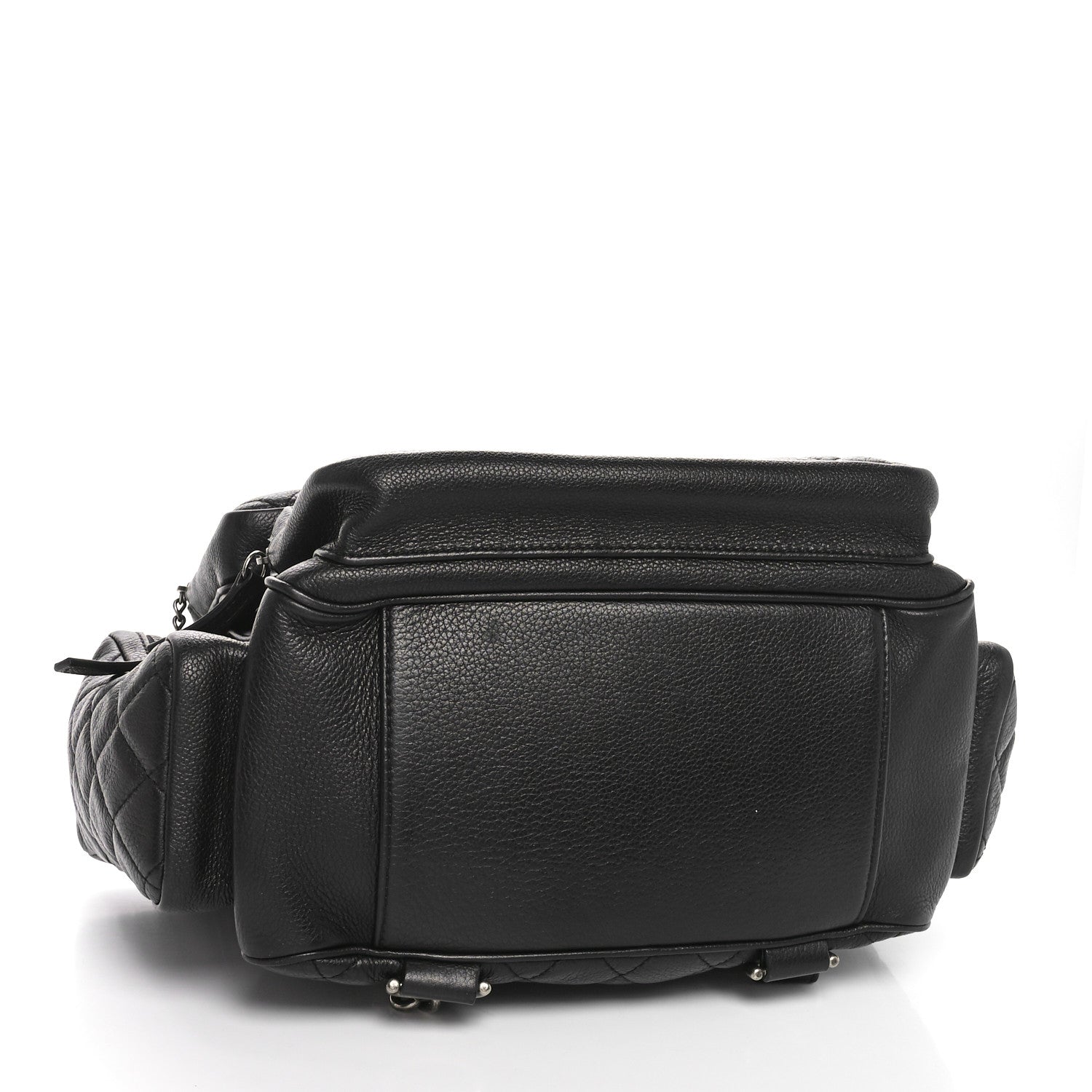 Chanel Grained Calfskin Quilted Large Casual Rock Backpack Black 4 of 12