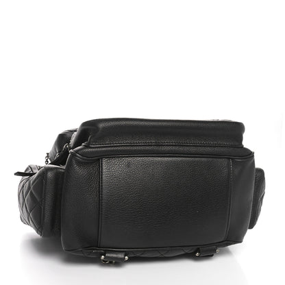 Chanel Grained Calfskin Quilted Large Casual Rock Backpack Black 4 of 12