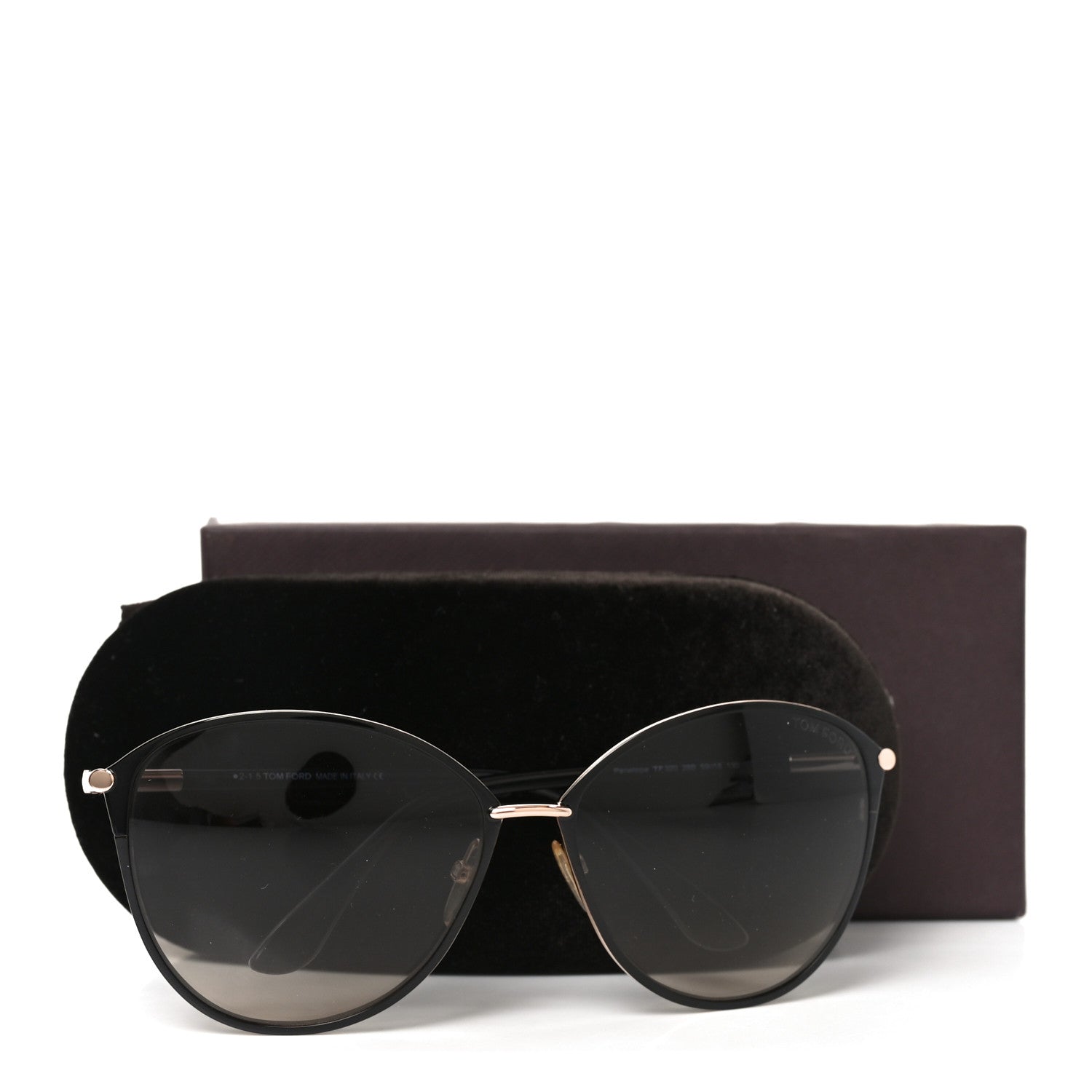 Tom Ford Penelope Vintage Round Sunglasses TF320 Black 7 of 7