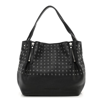 Burberry Calfskin Grommet Medium Maidstone Shoulder Bag Black 1 of 8