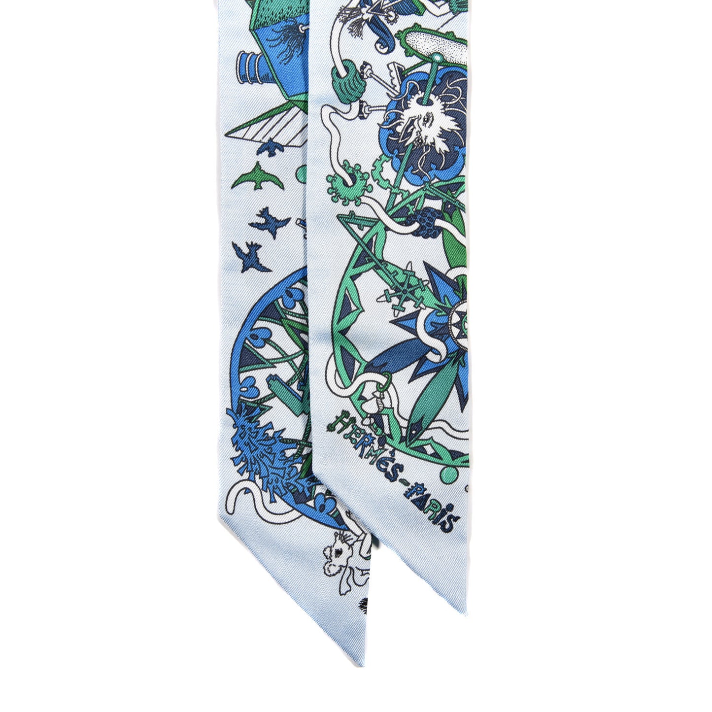 Silk La Folle Parade Twilly Bleu Ciel Vert Cobalt
