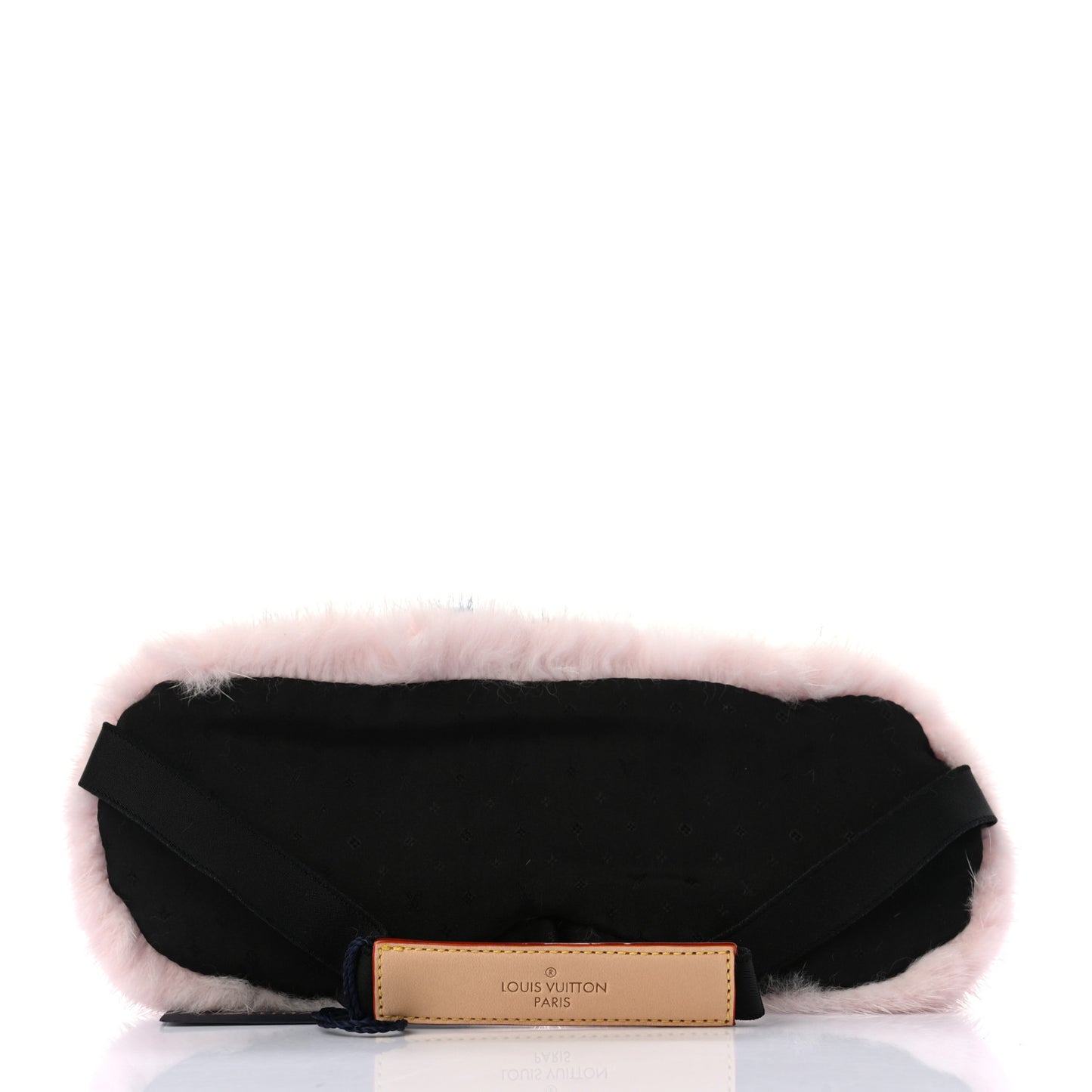 Monogram Mink Fur Sleep Mask Light Pink