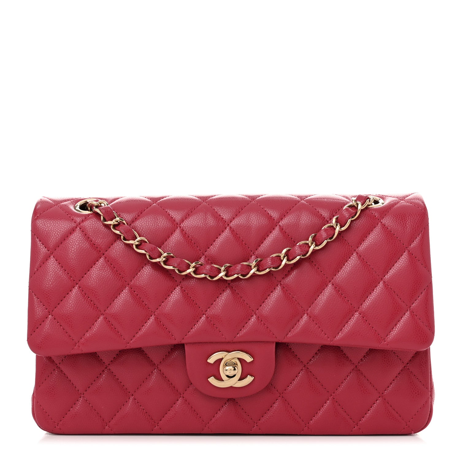 Chanel Caviar Quilted Medium Double Flap Dark Pink 1 of 10