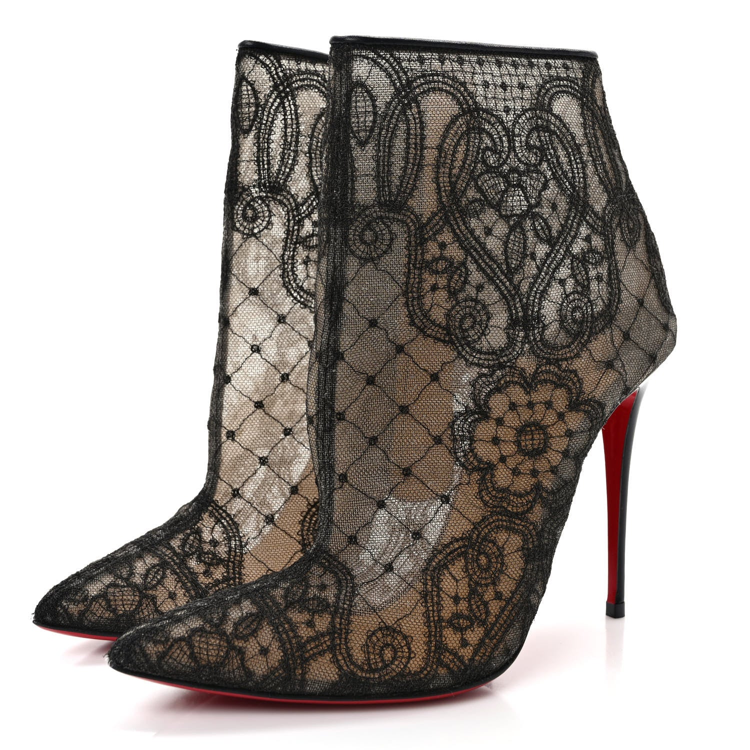 Christian Louboutin Lace Gipsybootie 100 Ankle Boots 36.5 Black 3 of 7
