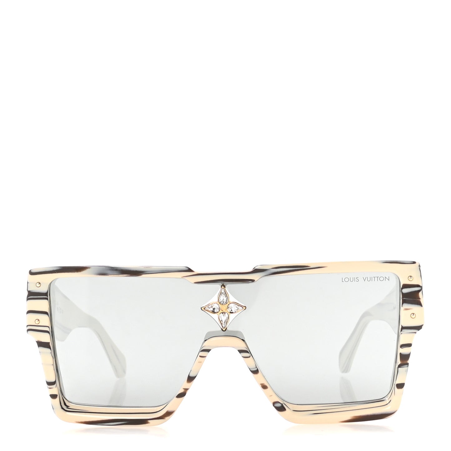 Acetate Swarovski Crystal Zebra Cyclone Sunglasses Z1643E Ivory