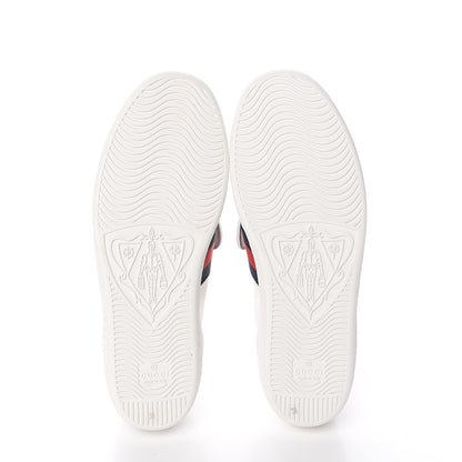 Gucci Calfskin Ayers Crystal Web Womens New Ace Pineapple Sneakers 38 White 5 of 11
