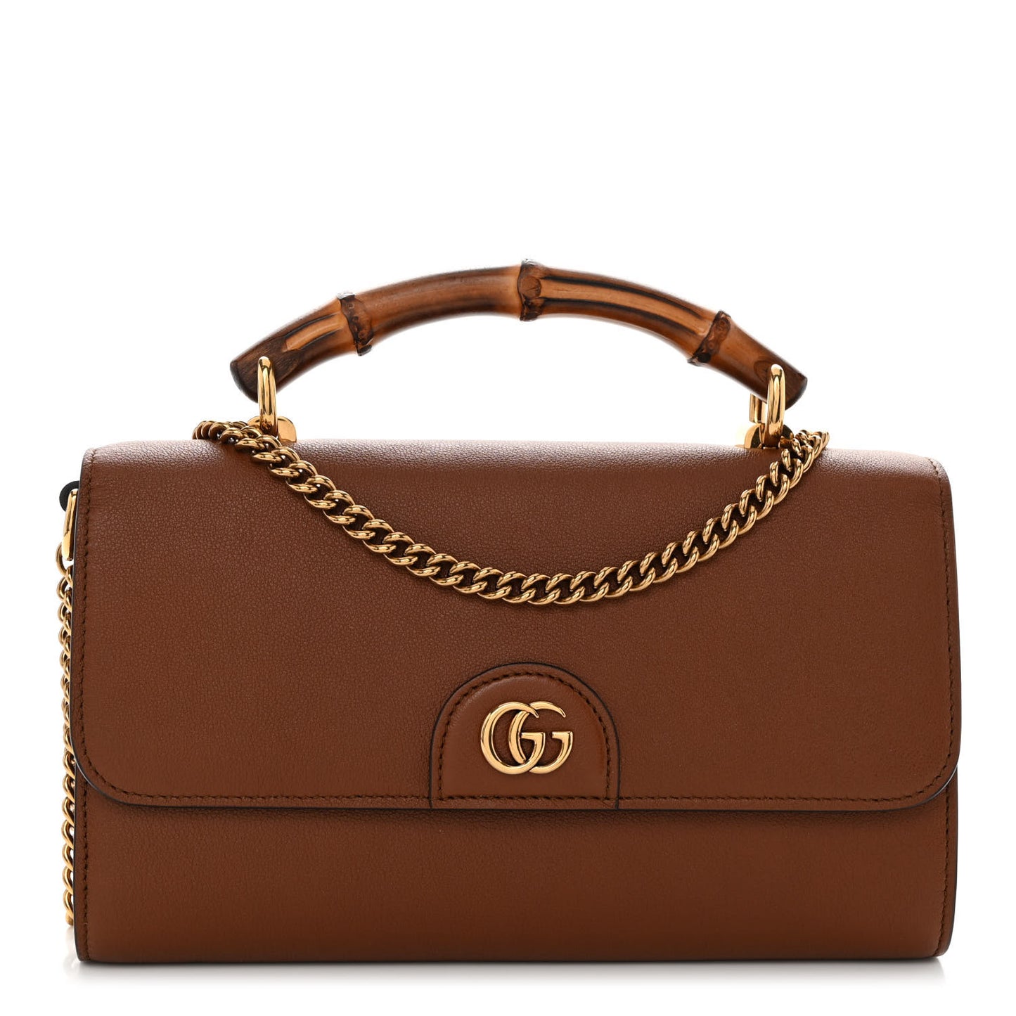 Wonka Grain Calfskin Mini Diana Bamboo Top Handle Shoulder Bag Cuir