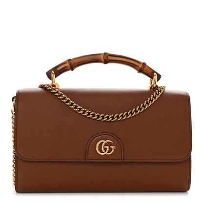 Gucci Wonka Grain Calfskin Mini Diana Bamboo Top Handle Shoulder Bag Cuir 1 of 9