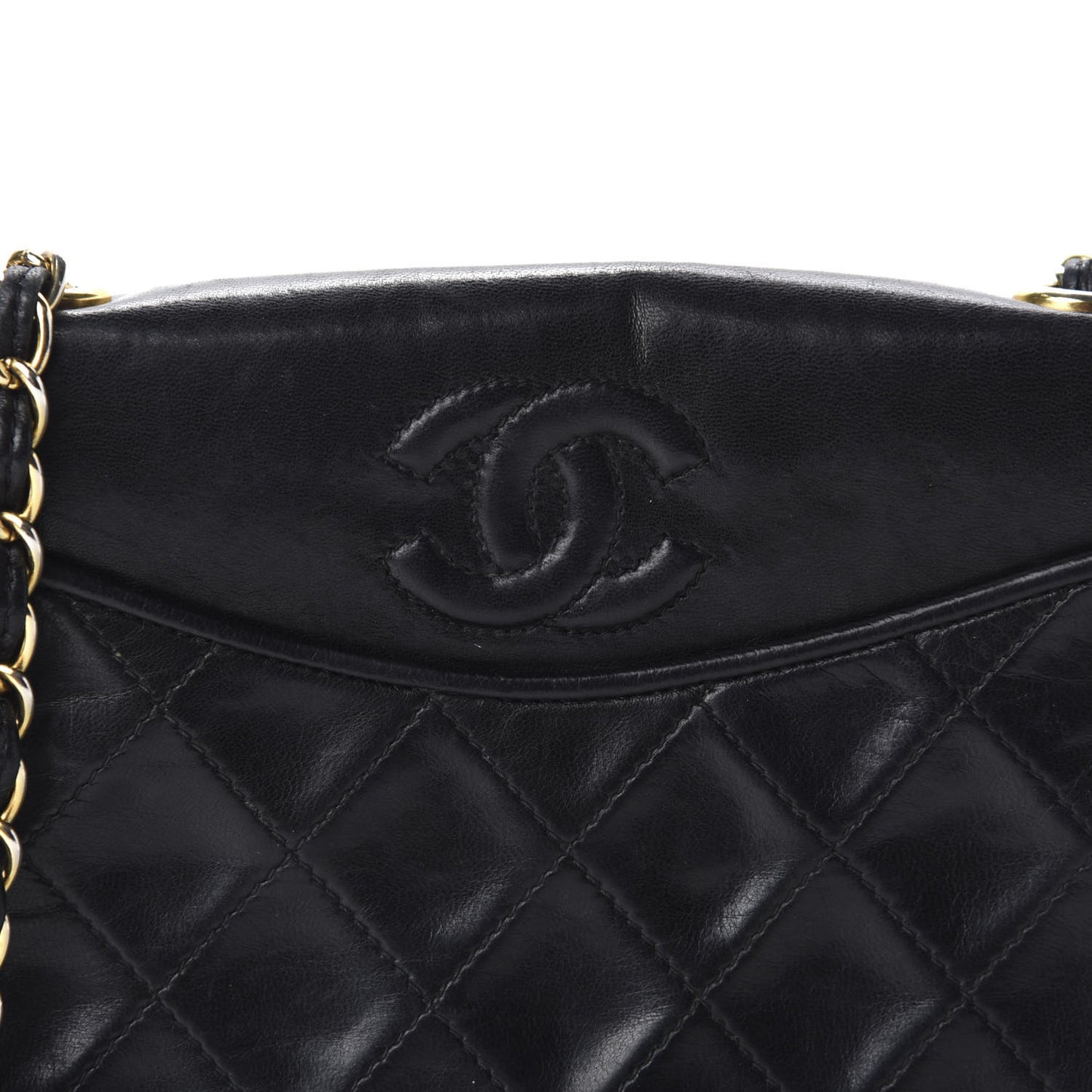 Lambskin Quilted CC Small Single Flap Black