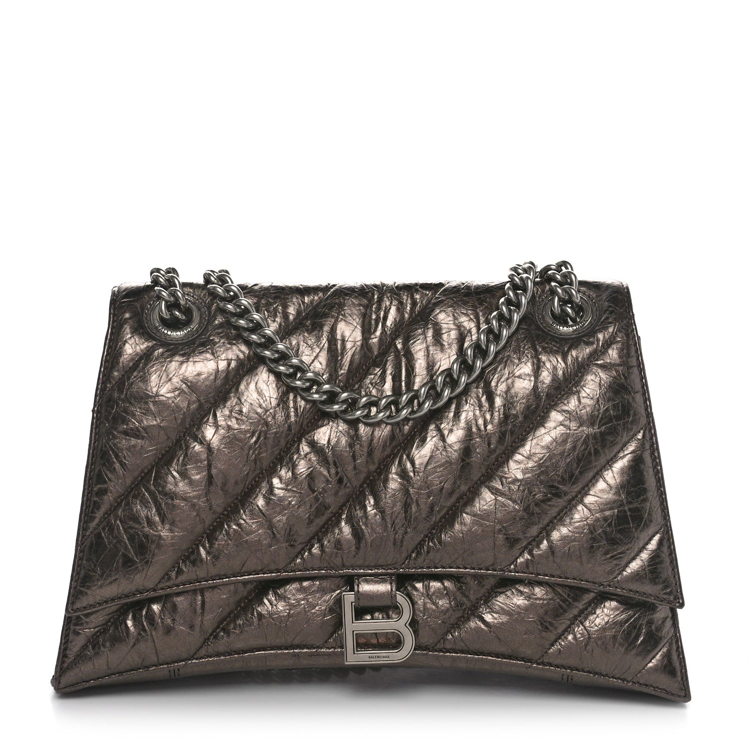 Balenciaga Metallic Crushed Calfskin Quilted Medium Crush Chain Bag Dark Bronze 1 of 9