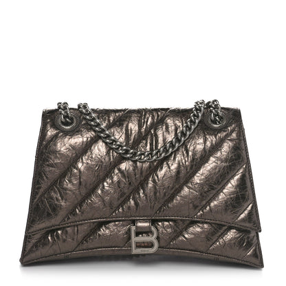 Balenciaga Metallic Crushed Calfskin Quilted Medium Crush Chain Bag Dark Bronze 1 of 9