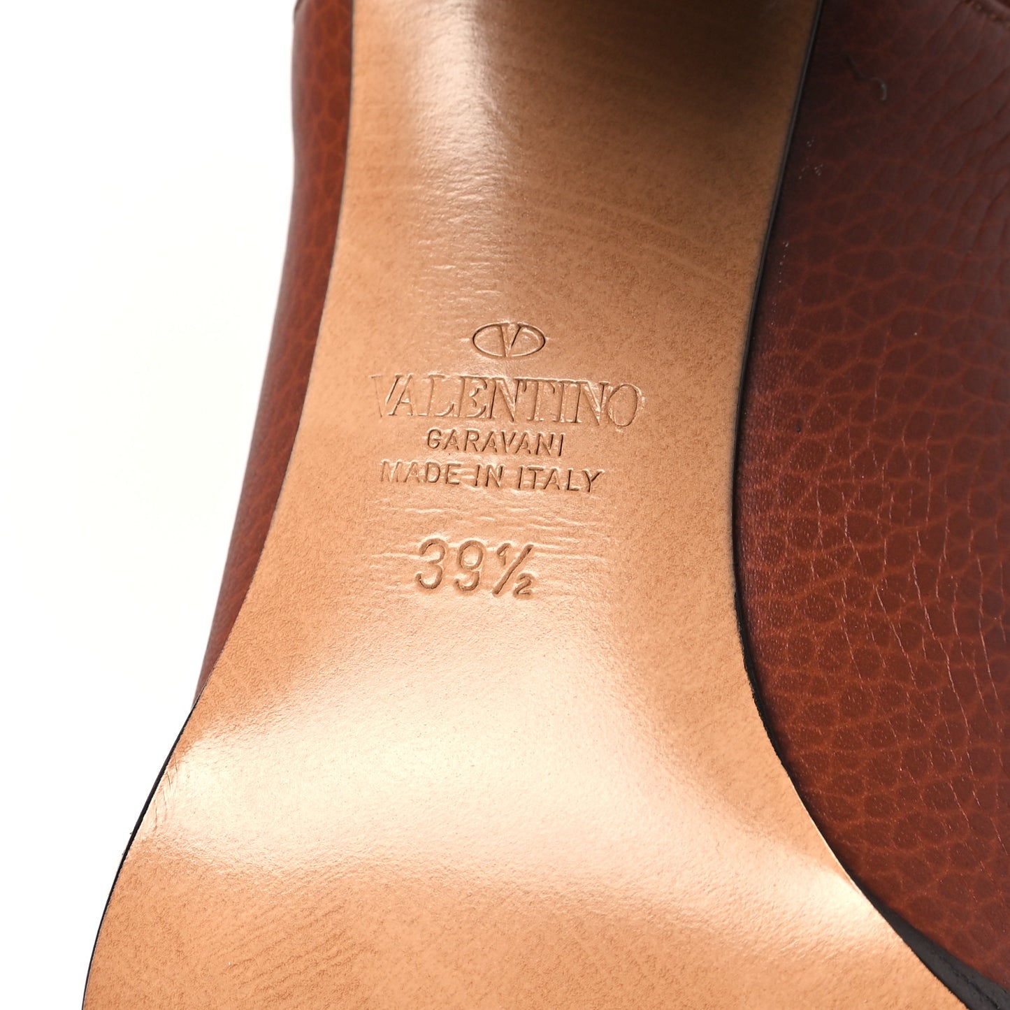 Grainy Calfskin Rockstud Chelsea 90mm Ankle Boots 39.5 Bright Cognac