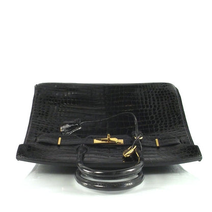 Hermes Porosus Crocodile BIRKIN 35 Shiny Black 4 of 11