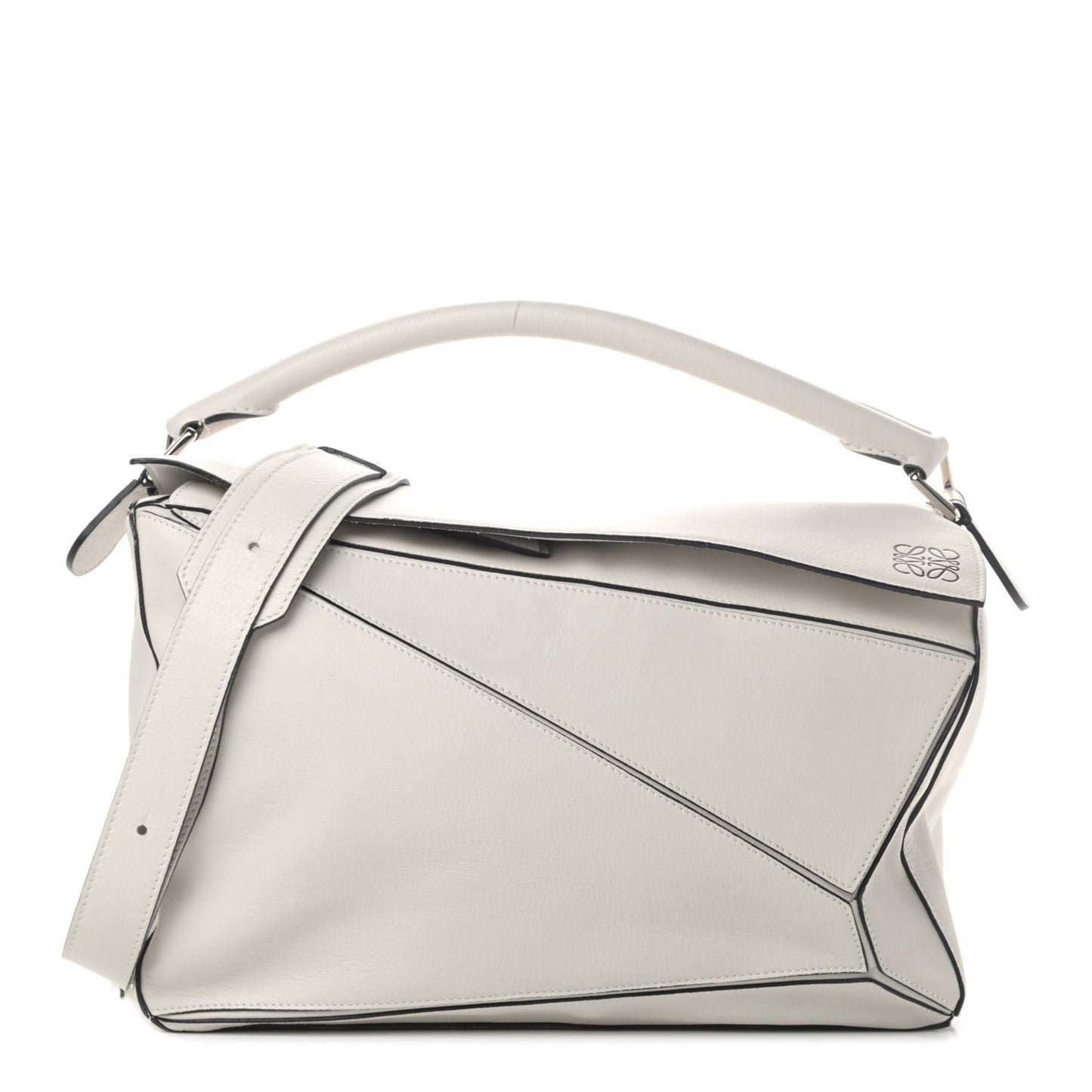 Calfskin Large Puzzle Bag White