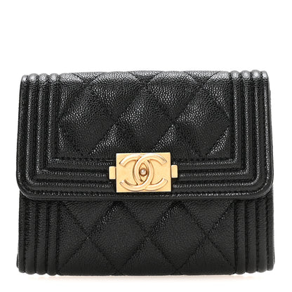 Chanel Caviar Quilted Boy Flap Card Holder Black 1 of 9