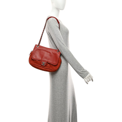 Chanel Iridescent Calfskin Medium In the Mix Flap Red 2 of 10