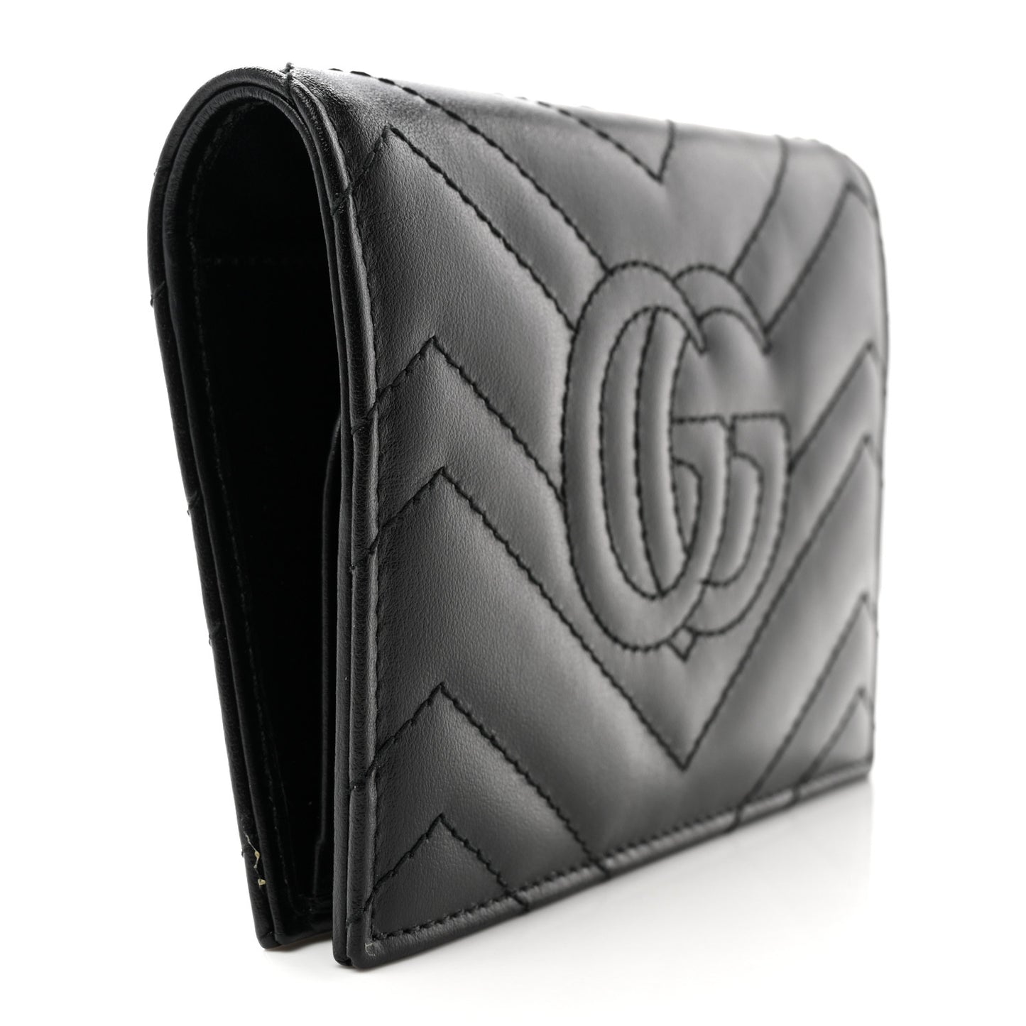 Calfskin Matelasse GG Marmont Passport Case Black