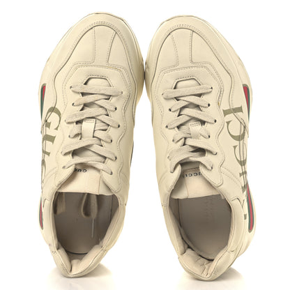 Gucci Calfskin Logo Womens Rhyton Sneakers 38 Ivory 2 of 10