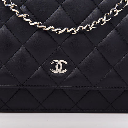 Chanel Lambskin Quilted Wallet On Chain WOC Black 11 of 12