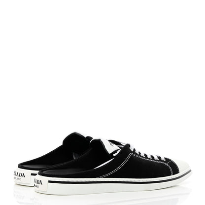 Prada Nylon Gabardine Point-Toe Sneaker Mules 40 Black 8 of 18